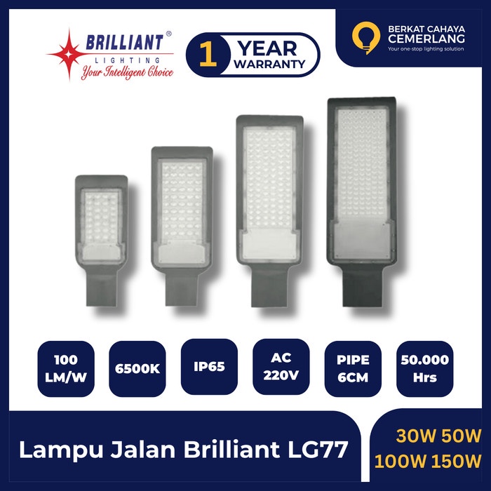 Lampu Jalan PJU Brilliant LED 30W 50W 100W 150W 200W LG77