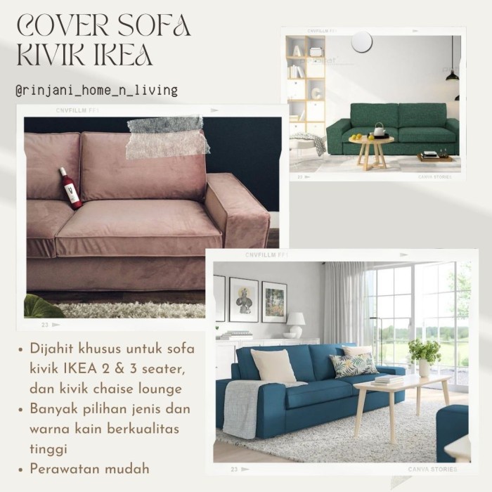 Cover Sofa Kivik Ikea 2 Seater (Kanvas Series) New