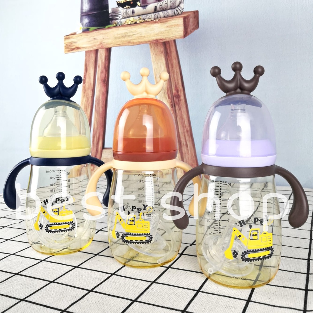 yangbaru- [TOKO BEST SHOP]Botol Minum Anak/Botol 2 IN 1 Dot dan sedotan/Karakter rabbit Bear Tutup