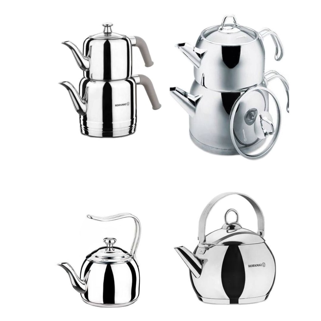 Set Teko dan Ketel, Kompor Gas Kompor Induksi Stainless Steel, Teh Turki, Pemanas Air Kopi Herbal
