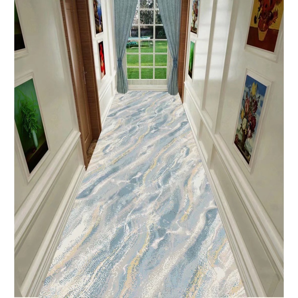 Karpet Koridor Dekorasi Lorong Pelari Lorong Panjang Nordic Karpet Pintu Masuk Dapat Dicuci Karpet L