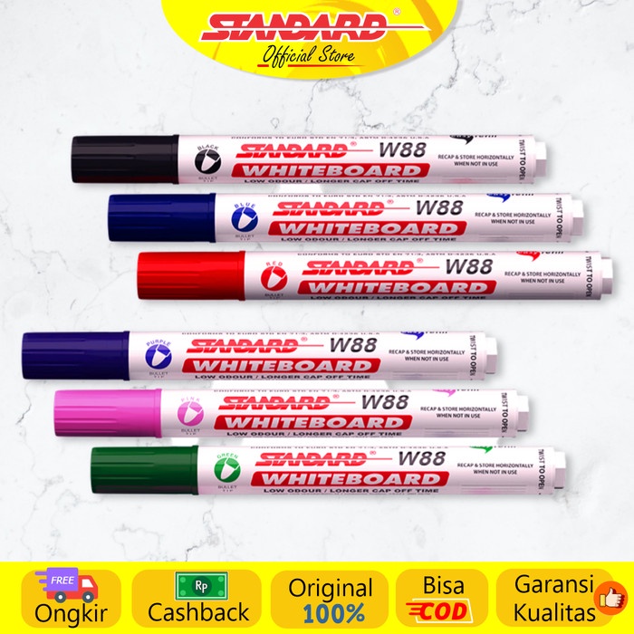 

Standard W88 Whiteboard Marker Isi 12 Pcs