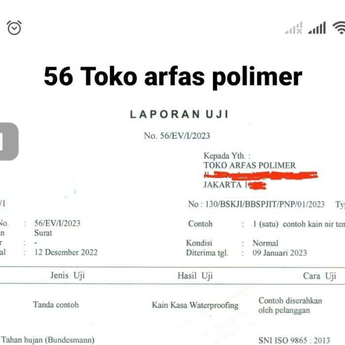 Tissue/Kain/Serat/Kasa/Membran Pelapis Cat Waterproofing / aquaproof .