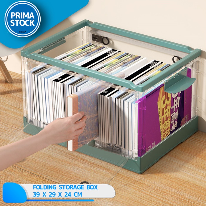 FOLDING STORAGE BOX LIPAT CONTAINER KOTAK TEMPAT BAJU TRANSPARAN