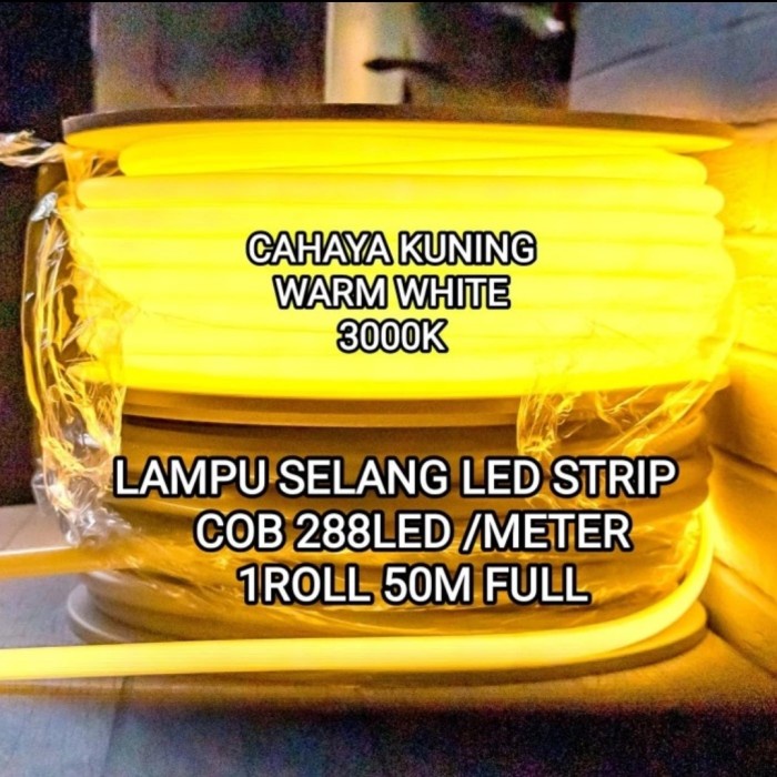 LAMPU SELANG LED STRIP COB 288 LED 220 VOLT 1ROLL 50 METER HINOMARU Obral