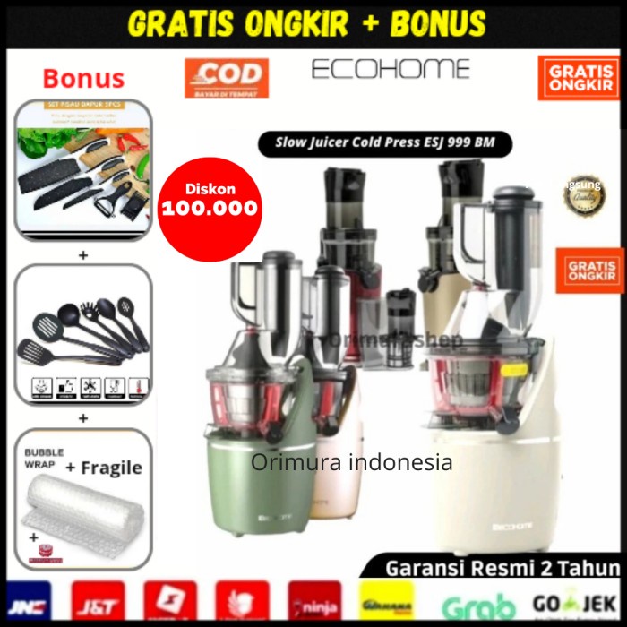 Slow Juicer Ecohome ESJ 999 - Ecohome Slow Juicer Esj999 - RPM 65