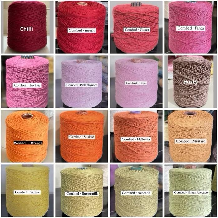 

(1KG) BENANG RAJUT KATUN POLOS COMBED COTTON YARN