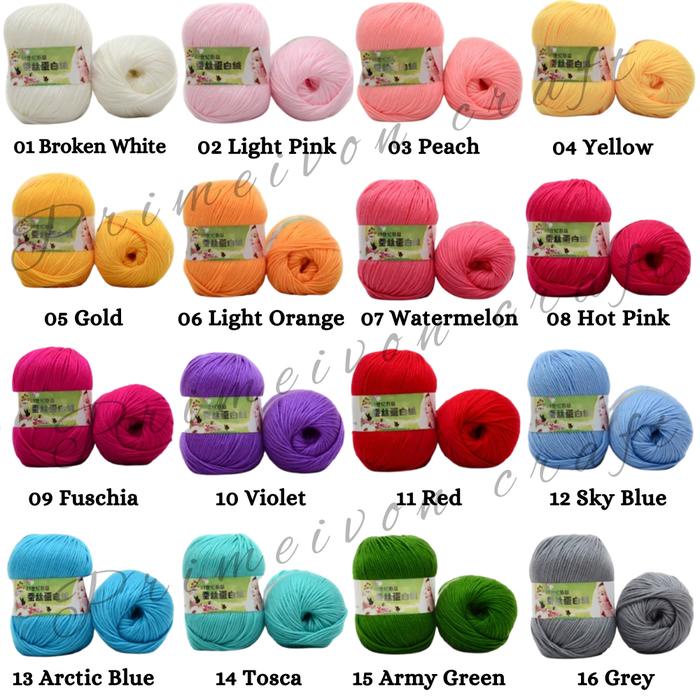 

Benang rajut katun sutra/ silk cotton yarn import small ply SCT6