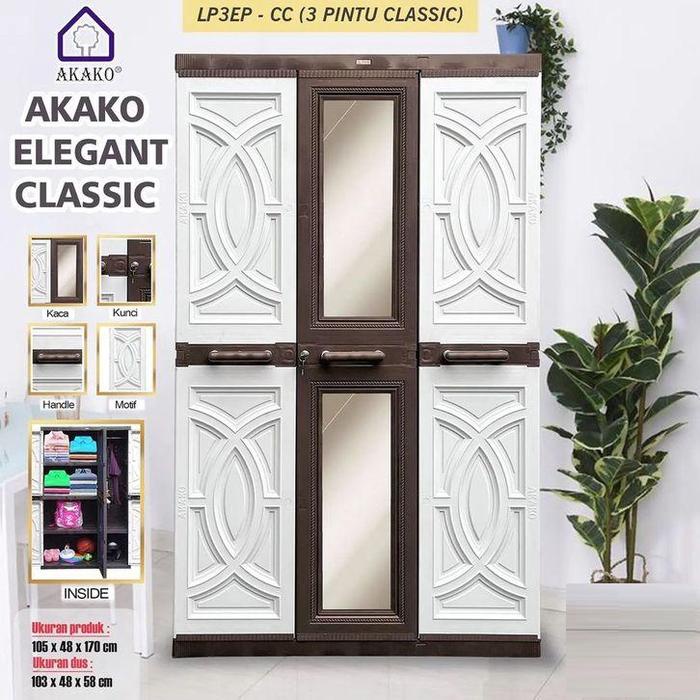 LEMARI PLASTIK AKAKO ELEGANT 3 PINTU :)