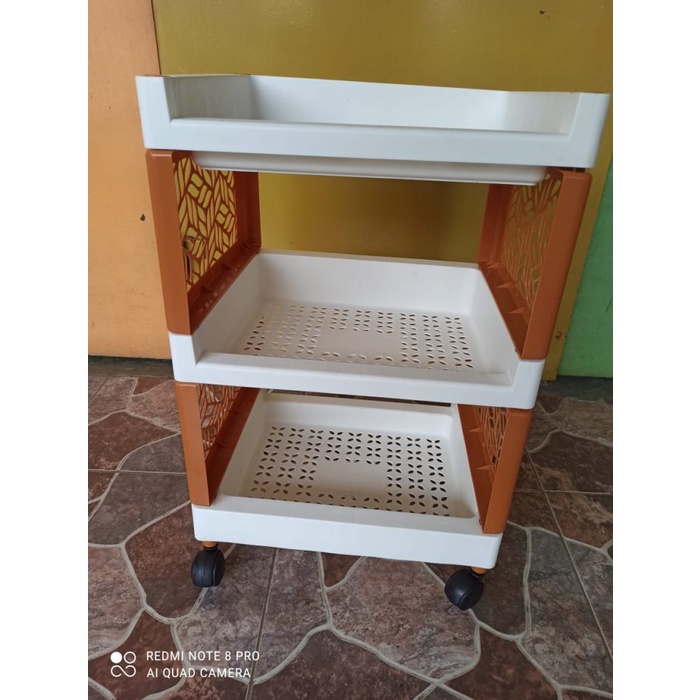RAK PLASTIK SUSUN 3 MULTIFUNGSI SERBAGUNA RODA :)