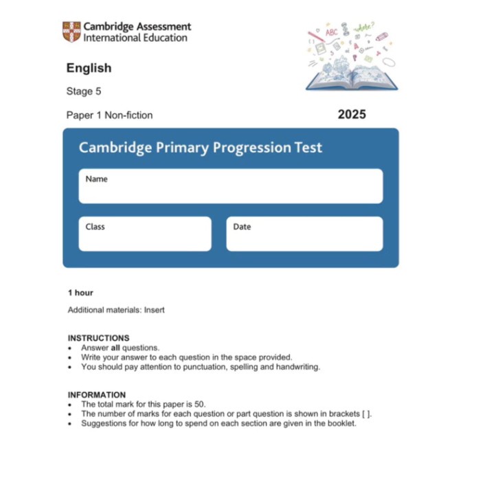 

SALE !!! [HARDCOPY] CAMBRIDGE PRIMARY PROGRESSION TEST TAHUN 2025 READYY