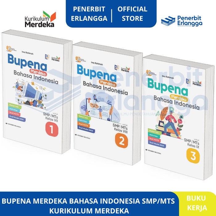 

SALE !!! [ERLANGGA OFFICIAL] BUPENA BAHASA INDONESIA SMP/MTS KELAS 7 8 9 KURIKULUM MERDEKA READYY