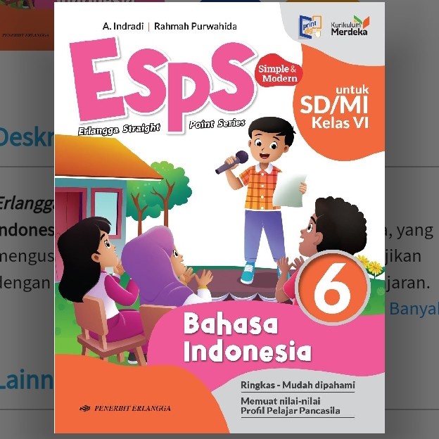 

SALE !!! ESPS BAHASA INDONESIA SD KELAS 6 ERLANGGA KURIKULUM MERDEKA READYY