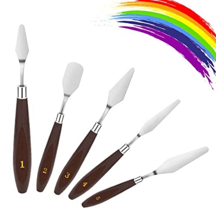 

Isi 5pcs Palet Lukis Stainless Steel Lukis Palette Painting Pallete DiskonJual MurahHarga