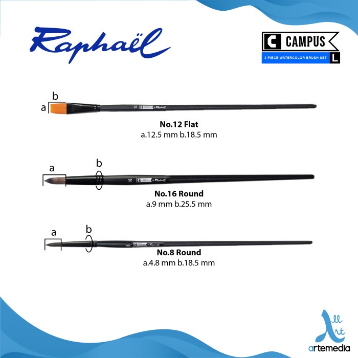 

Kuas Lukis Raphael Campus Large Set 3 Short Handle Synthetic Brush DiskonJual MurahHarga DiskonObral