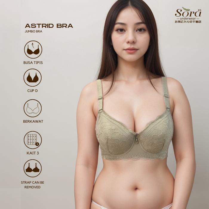 BERKUALITAS Bra bh beha pakaian dalam wanita kawat busa tipis tali renda brukat big size cup besar