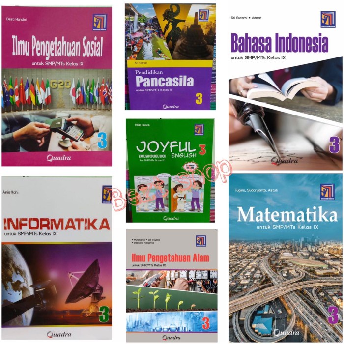 

SALE !!! BUKU PAKET KELAS IX-9 SMP KURIKULUM MERDEKA - QUADRA READYY