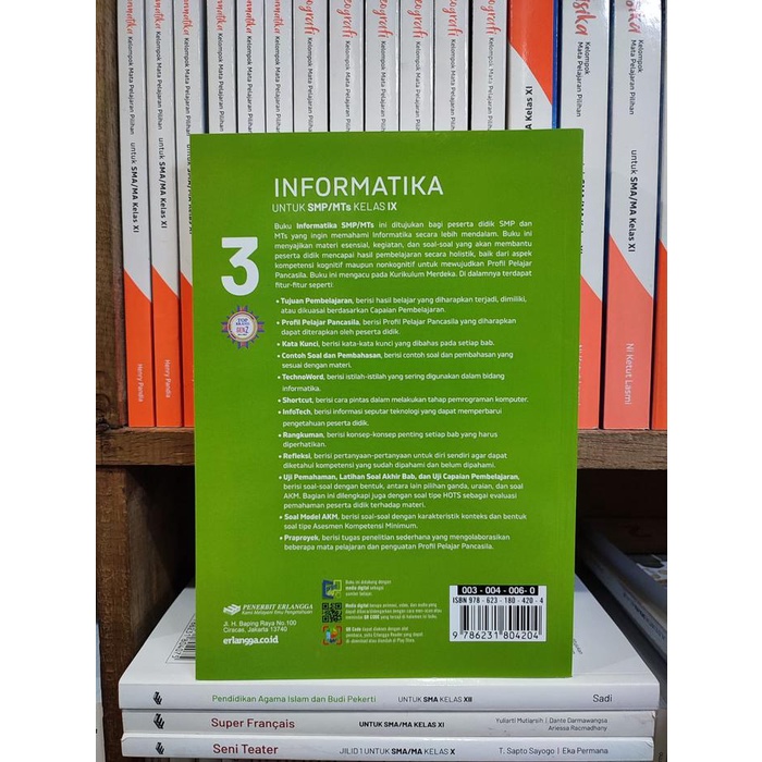

SALE !!! BUKU INFORMATIKA KELAS 3/9 SMP KURIKULUM MERDEKA ERLANGGA READYY