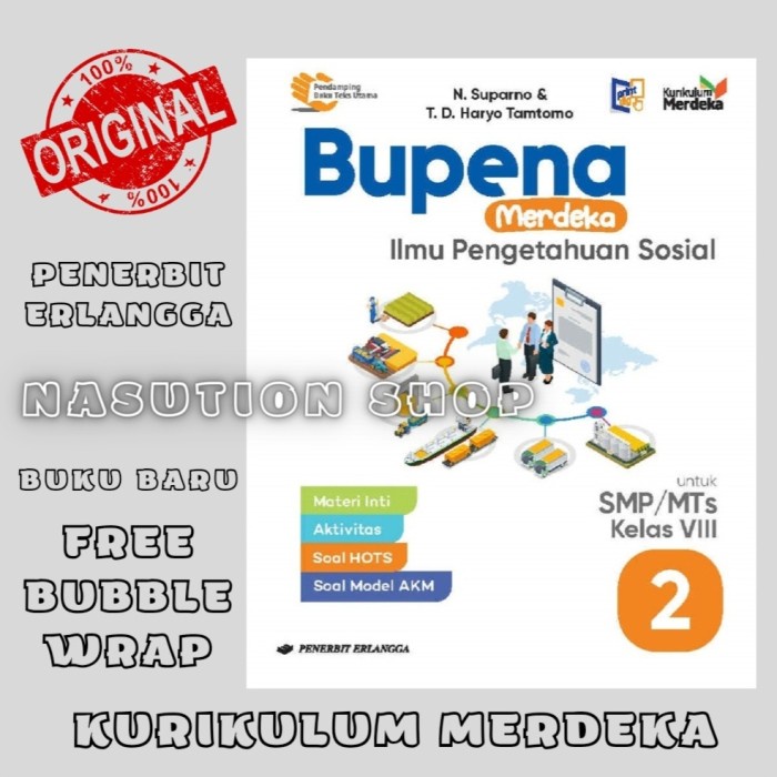 

SALE !!! BUKU BUPENA IPS KELAS 2 / 8 VIII SMP/MTS ERLANGGA KURIKULUM MERDEKA READYY