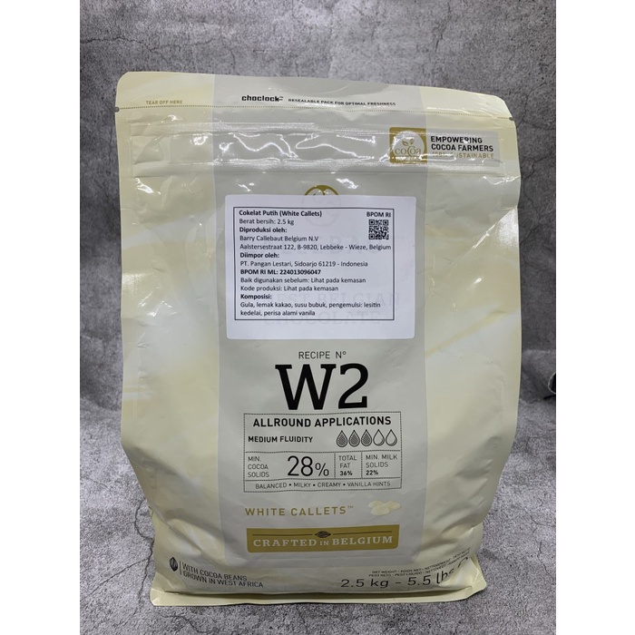 

Ready Stok" Callebaut White Chocolate W2 Couverture