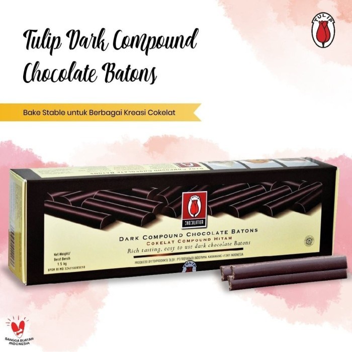 

Ready Stok" Tulip Choco Stick Dark Compound Chocolate Buttons 500 Gram