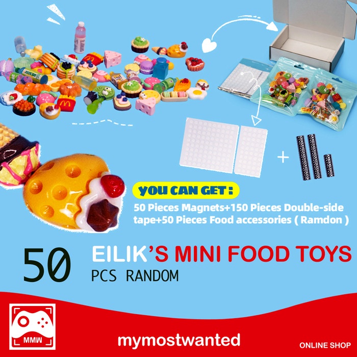 ready stok 50 pcs mainan mini untuk eilik food toys eilik original original