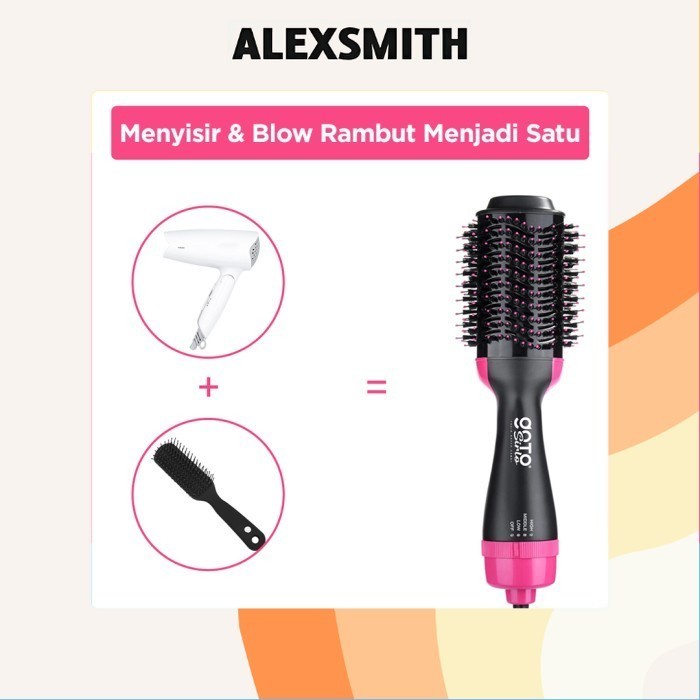 Goto Sirlo Hair Dryer Comb Sisir Blow Pelurus Curly Pengering Rambut