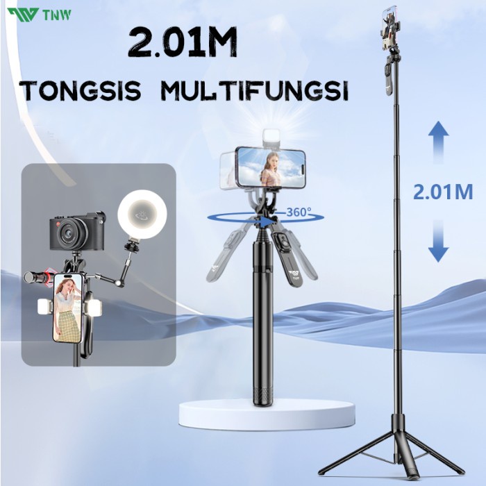 Tnw L20 Tongsis Tripod 2.1M Tongsis Bluetooth Selfie Stick Tongsis
