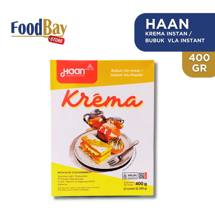 

Ready Stok" Haan - Krema Instant Custard Mix 400Gr / Bubuk Vla Instan