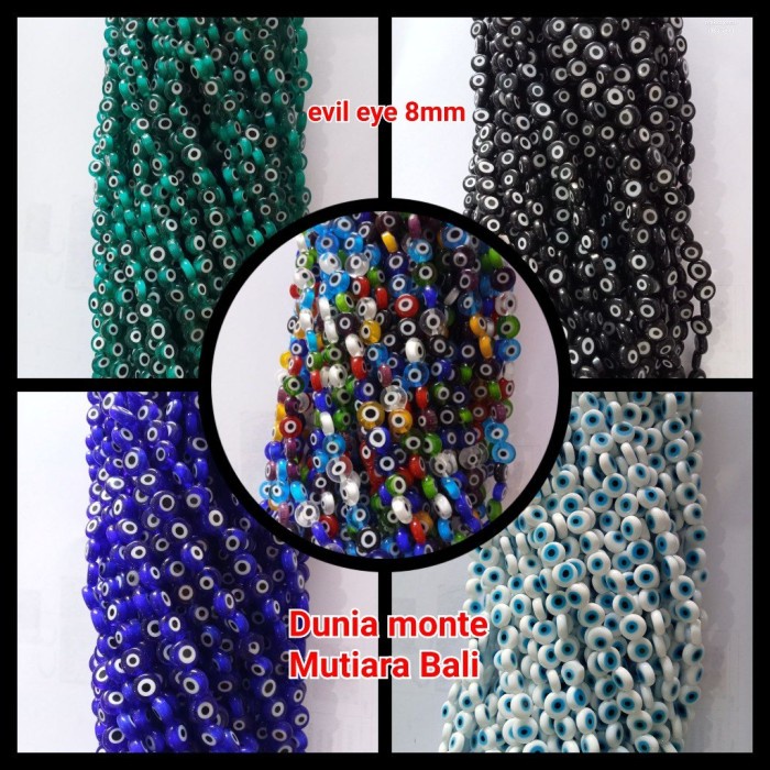 

Produk Terbaik] BAHAN PERHIASAN/MANIK MOTE EVIL EYE 6MM, 8MM