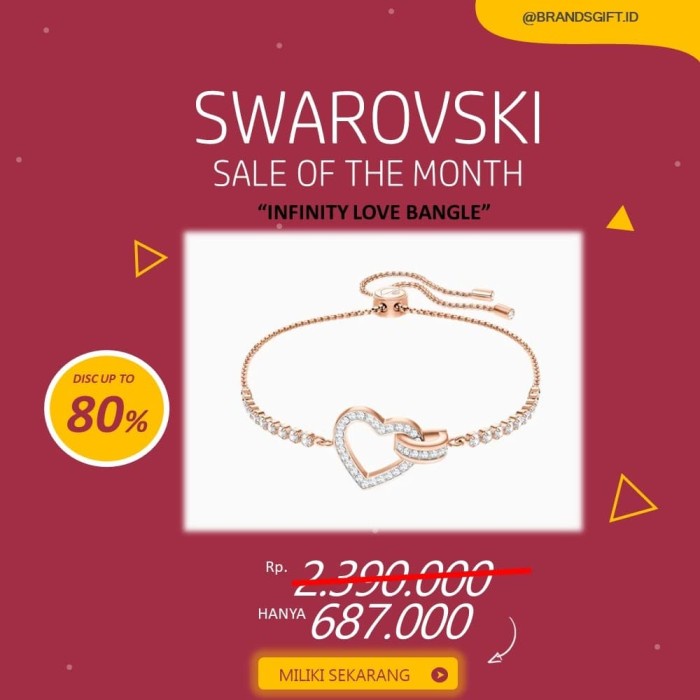 PROMO GELANG SWAROVSKI INFINITY LOVE BANGLE ORIGINAL 100%