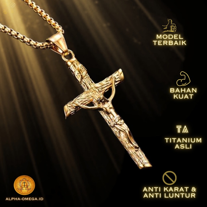Kalung Salib Yesus Titanium Kalung Katolik Keren Elegan Stylish