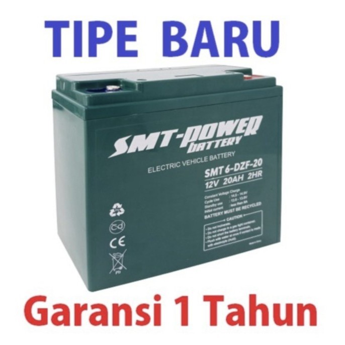 Aki / Baterai Sepeda motor listrik baru Smt power 6DZF20 12V 20Ah 2HR Support utk semua merk