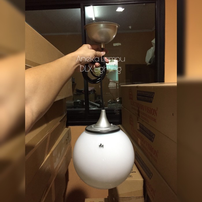 Lampu Gantung Bulat Diameter 22,5 cm putih susu dlx lighting minimalis