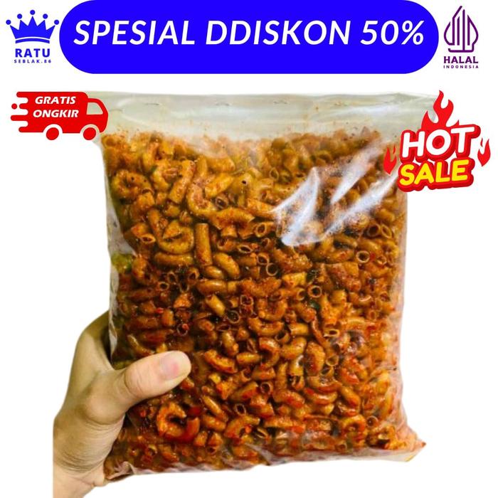 

MAKARONI CIKRUH 1 KG LEZAT & GURIH Food Snack Cemilan Crispy Kering Camilan Snack Cemilan Jajanan
