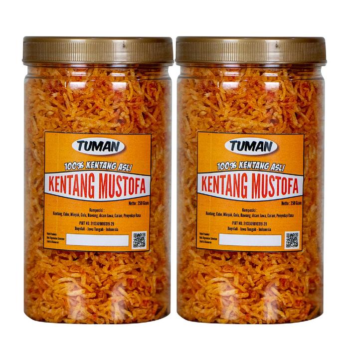 

Cemilan Kentang Mustofa Paket 2 Toples Kemasan 250gram 1000ml Food Pedas Snack Keripik Makanan