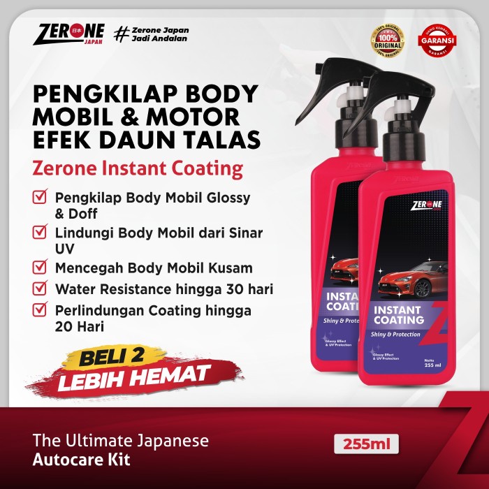 Zerone Japan Instant Coating Pengkilap Body & Kaca Mobil Ampuh