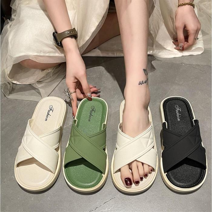 

OKAIDO STORE Sandal Selop Cewek Wanita Fashion Model Korea Style Kekinian Hitam Putih Karet Nyaman