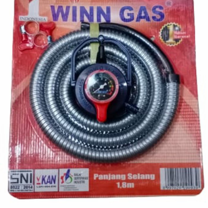 Paket Selang Regulator Wingas Double Lock/Selang Kompor Gas Win Gas