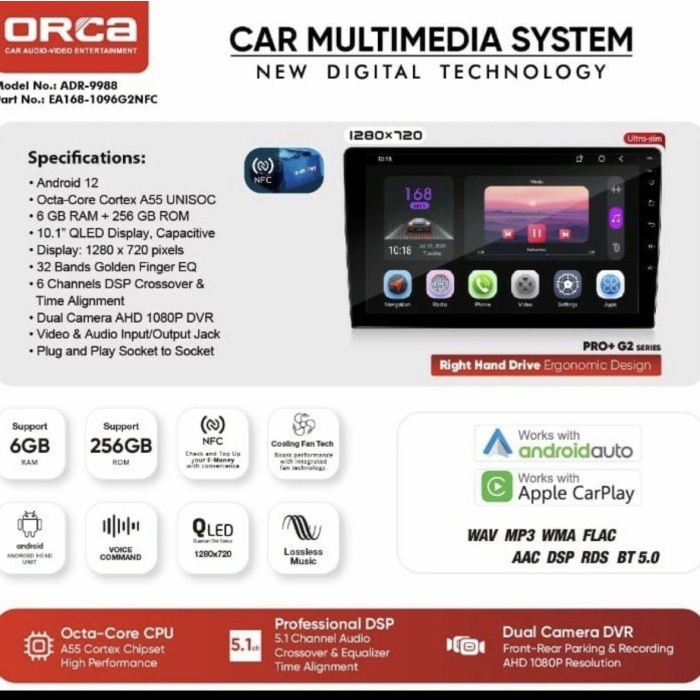Banyak Dicari Head Unit Android Orca Adr-9988 Pro+ 10Inch