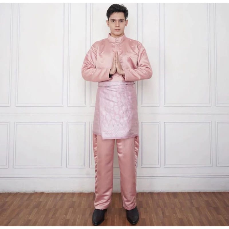 NEW DEALS Baju Kurung Melayu Pria Setelan Plus Songket / Baju Melayu Pria Songket Sampin / Baju