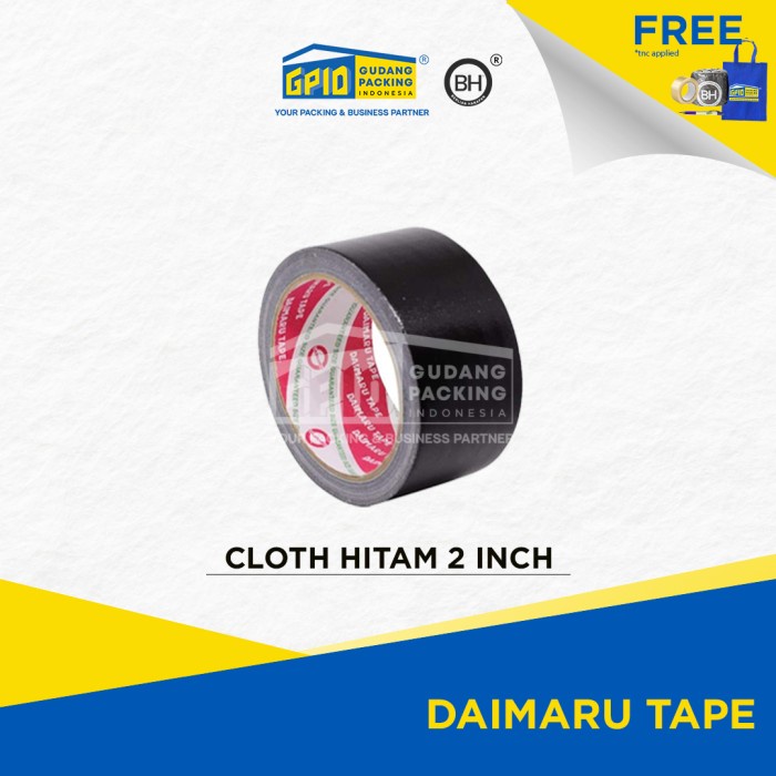 DAIMARU - Lakban Kain Cloth Tape Hitam 2 inch / 48mm x 12 m