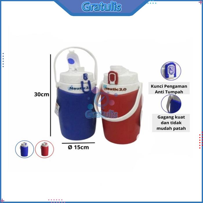 Teko Drink Jar Lion Star Nautic [D-34/2 Liter] / Termos Air Minum Panas Dingin / Teko Plastik Besar