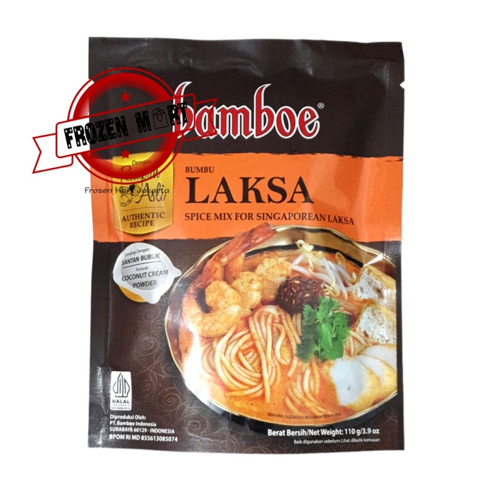 

BOOM SALE BAMBOE Bumbu Instant Laksa Singapur / Singaporean Laksa HALAL 110 Gr