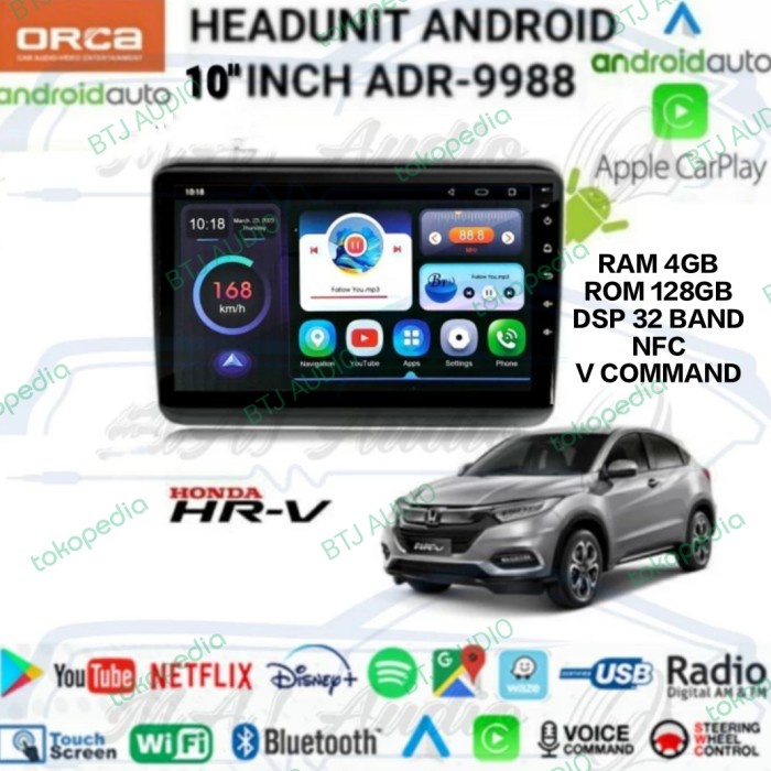 HEAD UNIT TAPE MOBIL ANDROID ORCA OEM HONDA HRV LAYAR 9" DAN LAYAR 10"