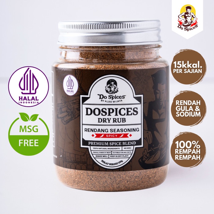 

BERKUALITAS Dospices Rendang Seasosning (Spicy) 100 gr Healthy Dry Rub Bumbu Marinasi Rendah Kalori