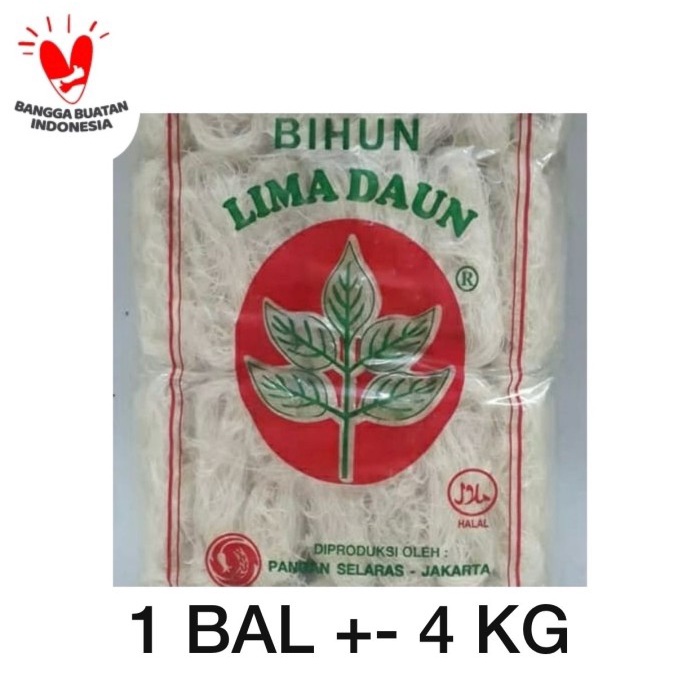 

Wdo - Bihun Beras Cap 5 Lima Daun 1 Bal/Ball 4 Kg Isi 4 Bungkus X 1 Kg/975Gr