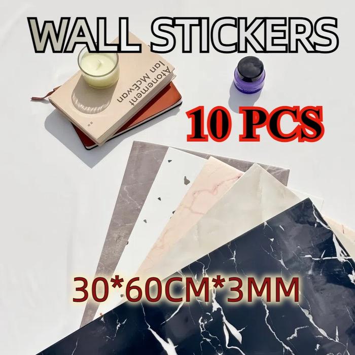 10 PCS Wallpaper Dinding 30 60 Cm Marbel Granit Vinyl Stiker Dinding Bilik Tidur