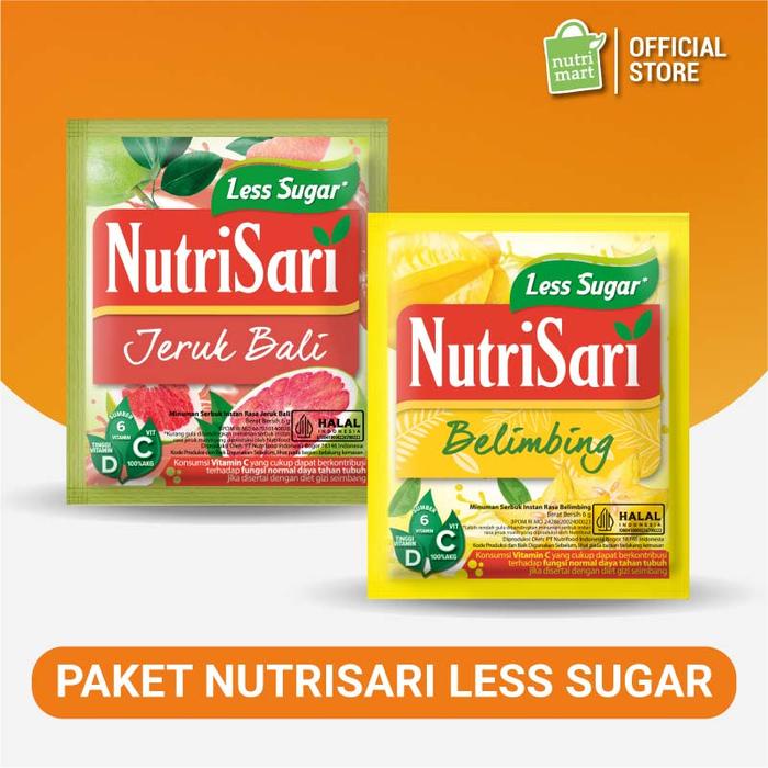 

PAKET LESS SUGAR - NUTRISARI JERUK BALI 40 SACHET & NUTRISARI BELIMBING 40 SACHET TERMURAH