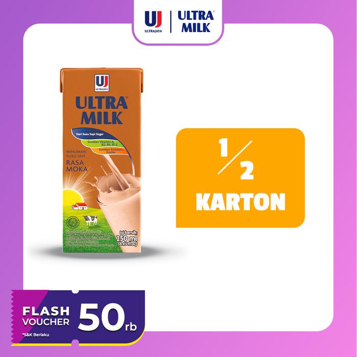 

terbaru !!! ultra milk susu uht mocca 250ml 1/2 karton (12 pcs) ready